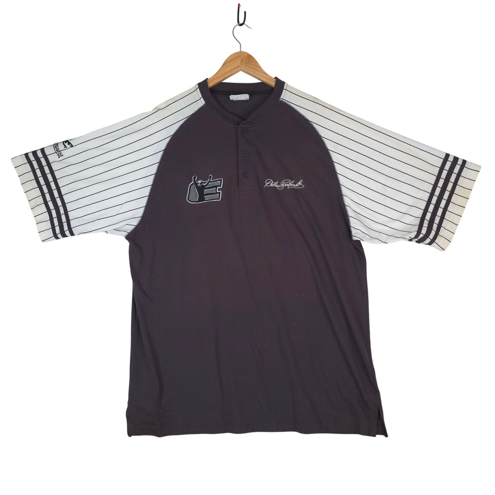 Vtg 2003 Y2K Chase Authentics Dale Earnhardt NASCAR Henley Mens XL Brown Raglan